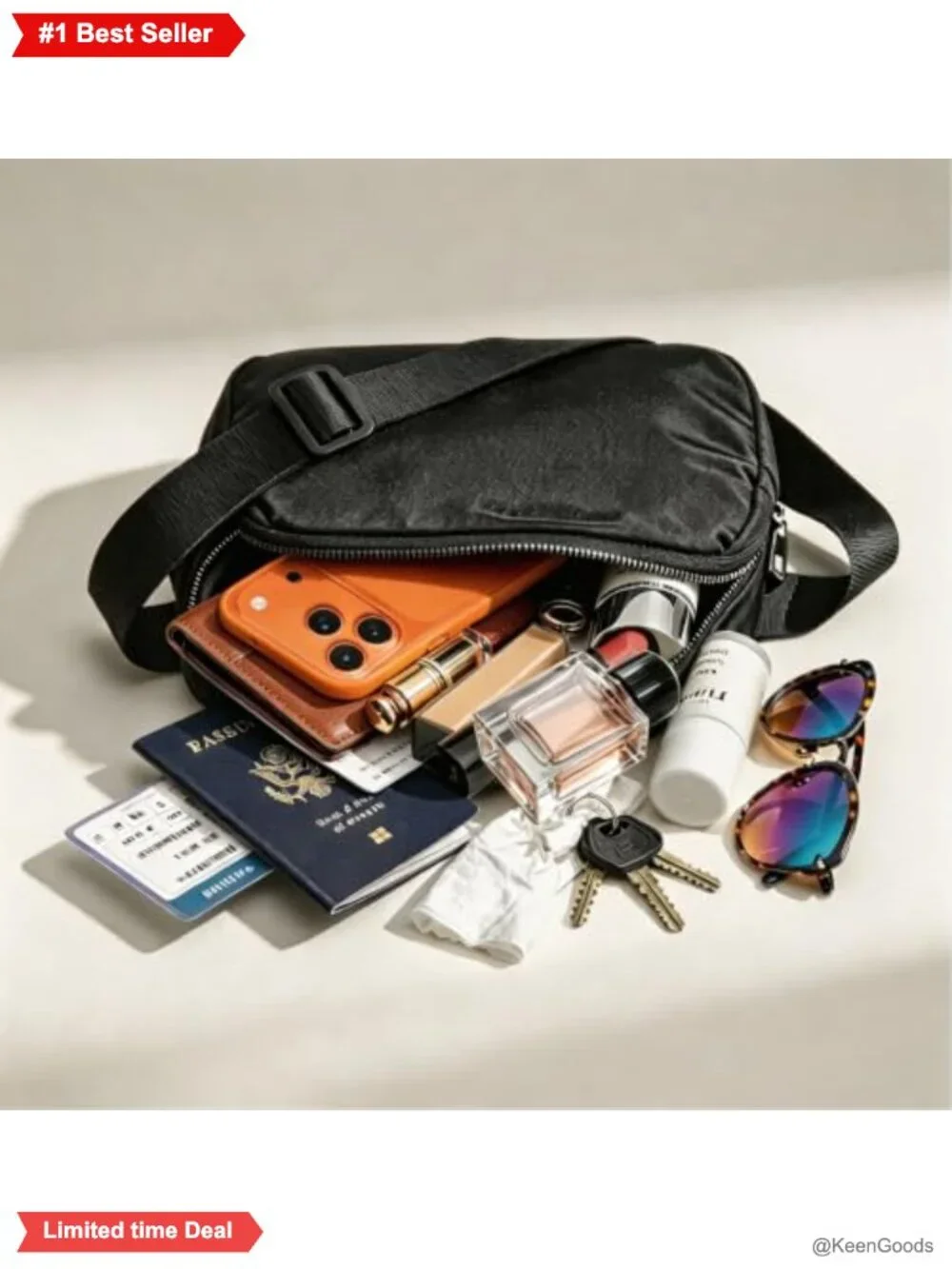 Nylon Waist Pack Crossbody Fanny Bag for Women Everyday Travel